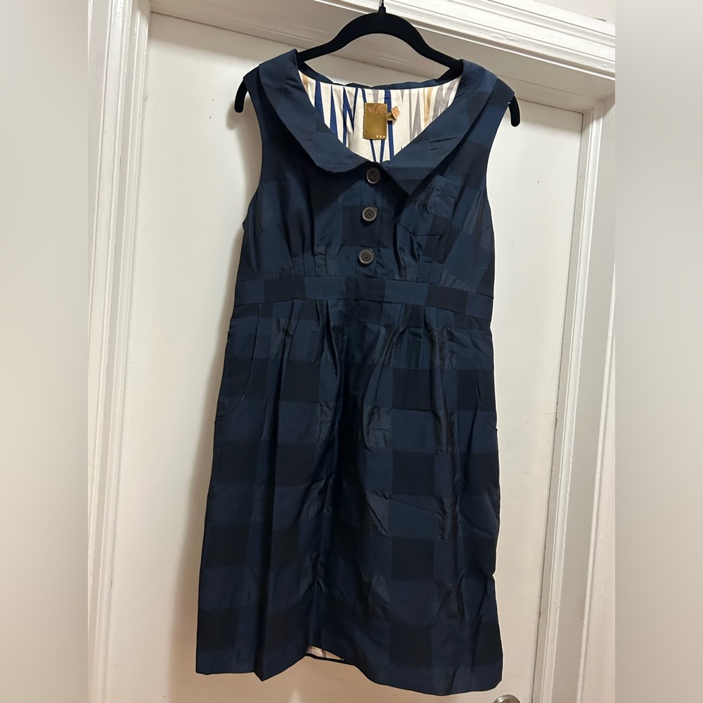 Ali Ro preppy Navy Checkered Dress size 8